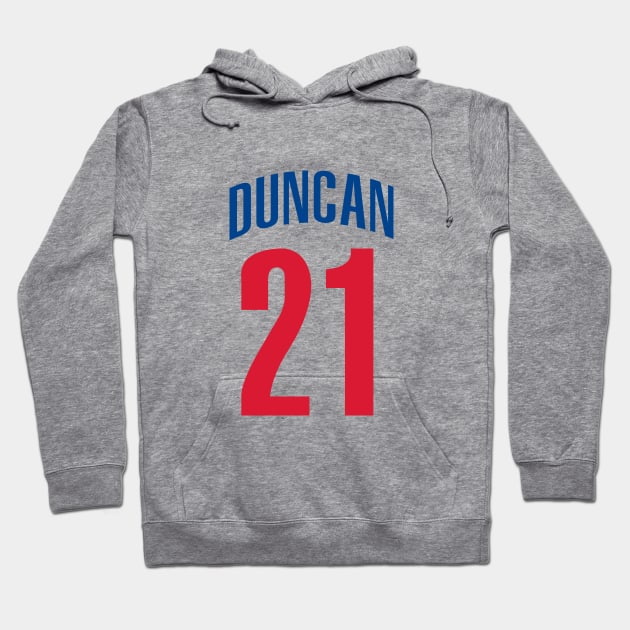 Tim Duncan Number 21 Hoodie by Cabello's